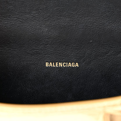 Balenciaga Metallic Calfskin Crocodile Embossed Hourglass Top Handle Bag XS Gold 6 of 17