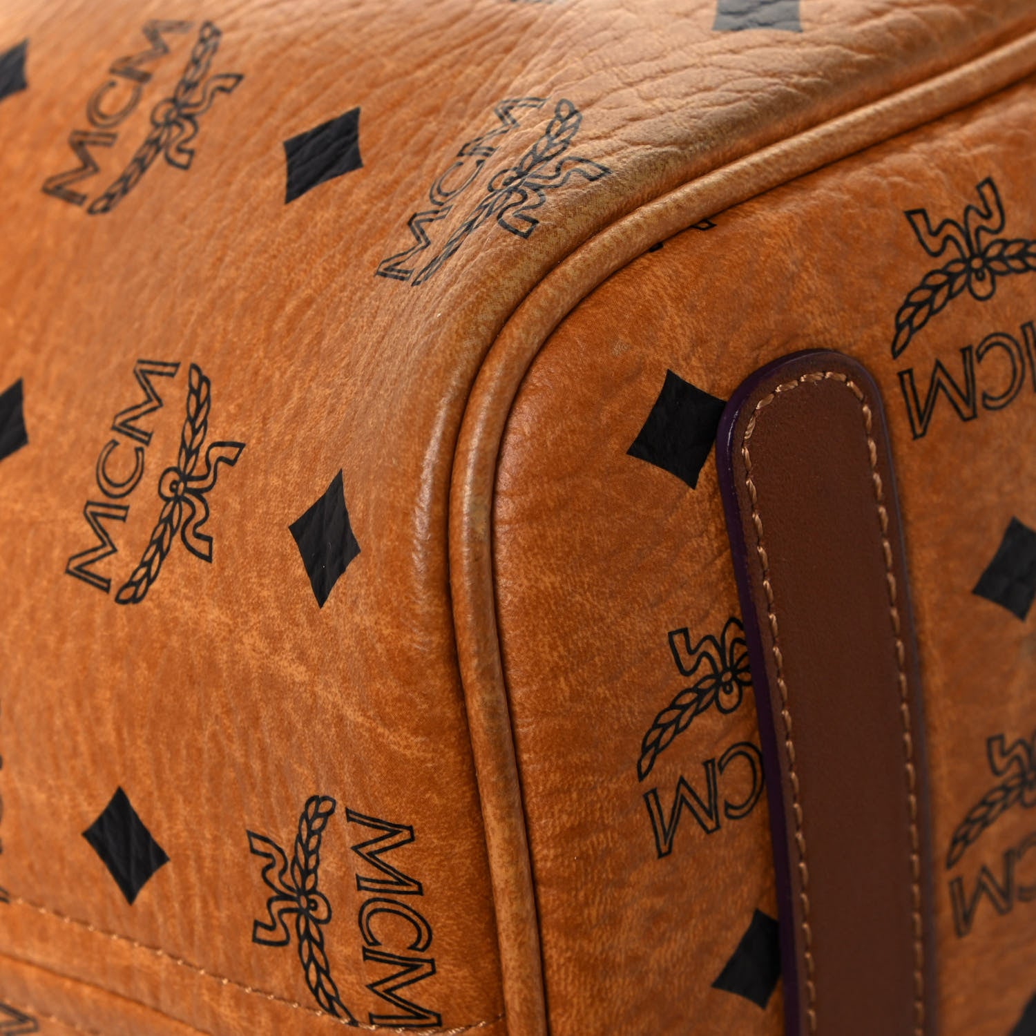 MCM Visetos Medium Liz Reversible Shopper Tote Cognac 9 of 20