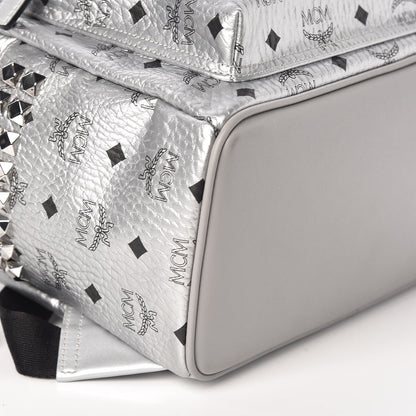 MCM Visetos Small Side Stud Stark Backpack Silver 5 of 8