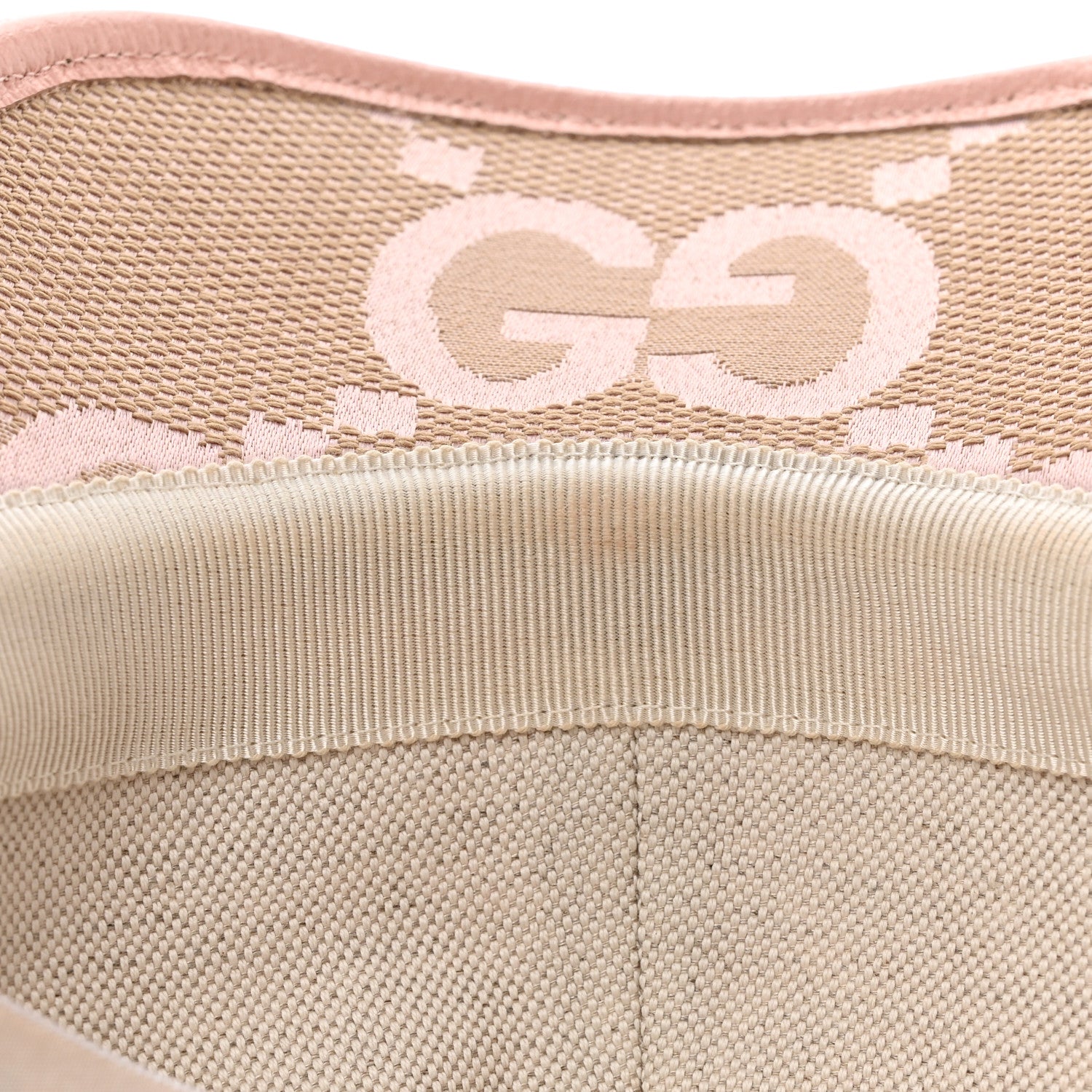 Gucci Monogram Jumbo GG Mosteri Baseball Hat L 58 Beige Light Pink 10 of 11