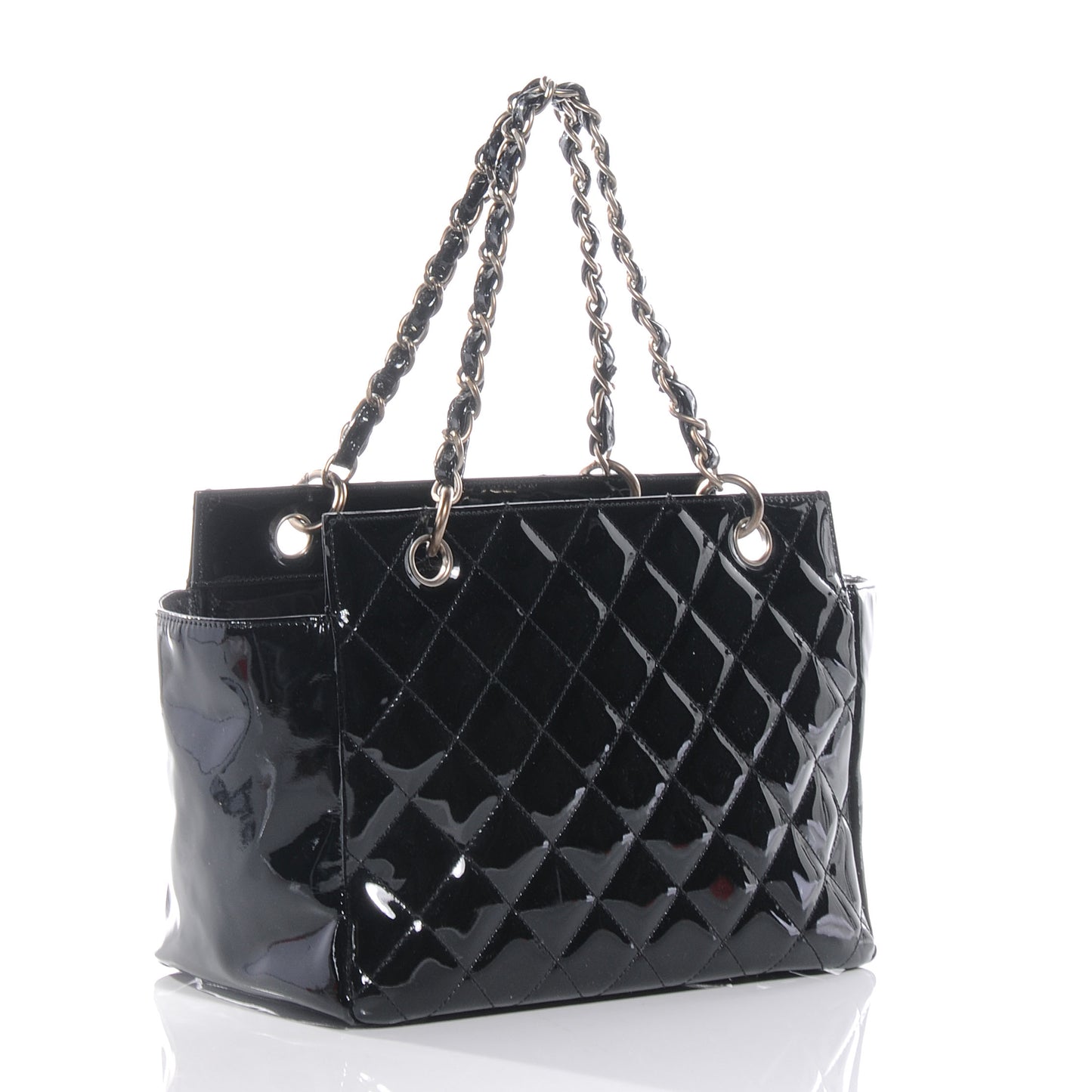 Patent Petit Timeless Shopping Tote PTT Black