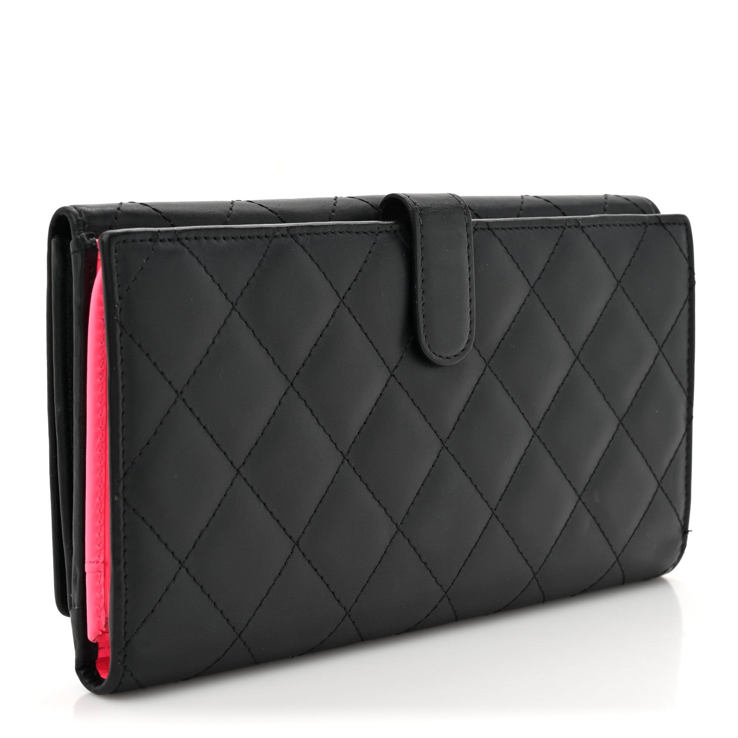 Chanel Calfskin Quilted Cambon Tri-Fold Wallet  Black 3 of 10