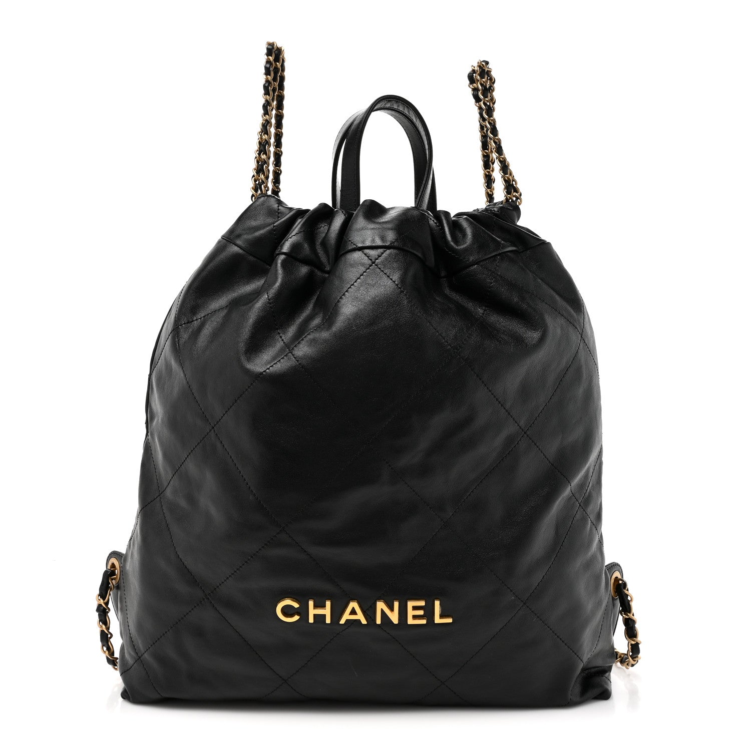 Chanel Shiny Calfskin Quilted Chanel 22 Backpack Black 1 of 10