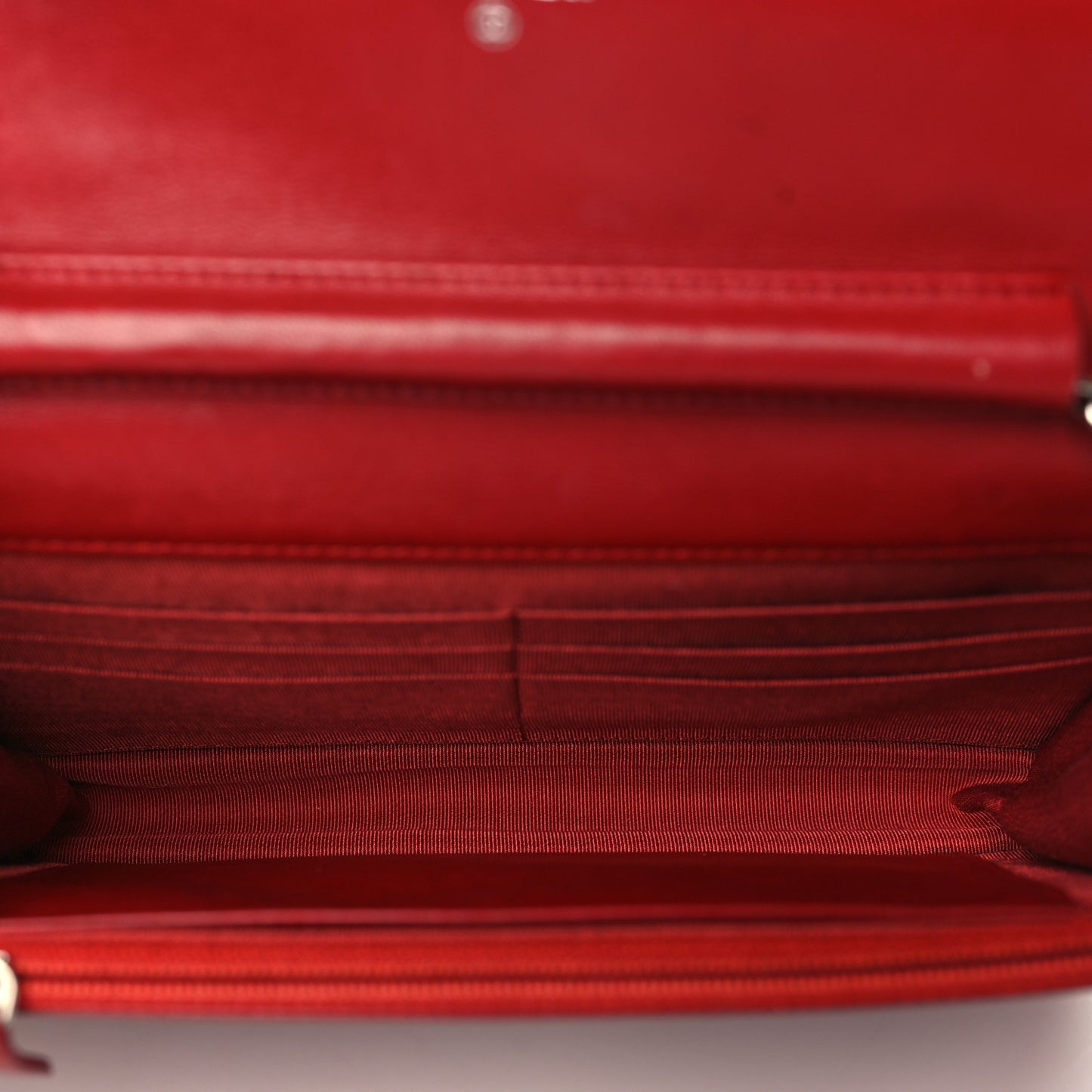 Lambskin Quilted Wallet On Chain WOC Red