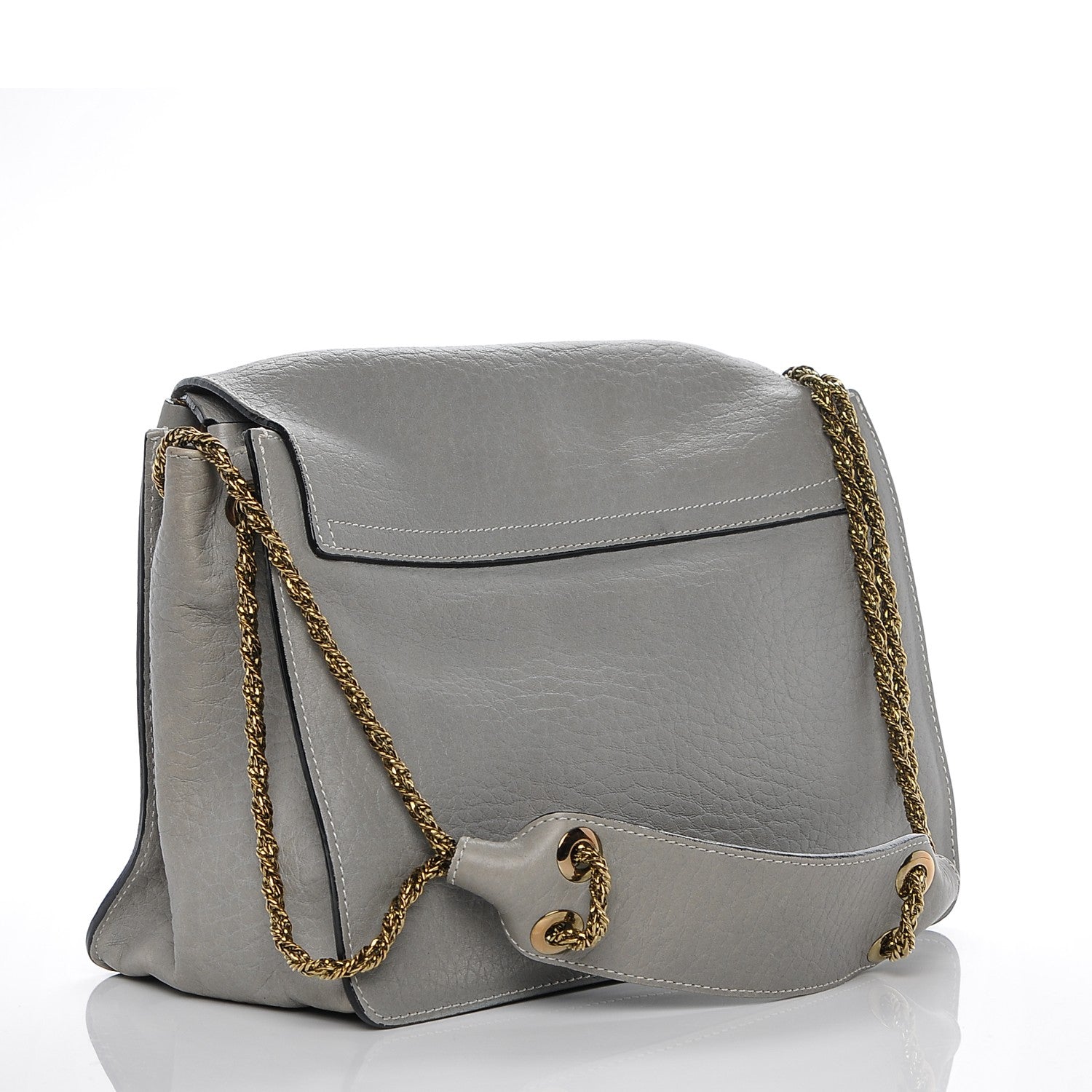 Chloe Grained Calfskin Sally Flap Bag Grey 3 of 8
