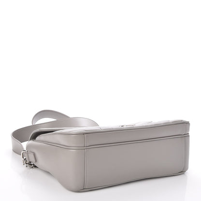 Saint Laurent Calfskin Y Quilted Monogram Loulou Shoulder Bag Pearl Grey 4 of 7