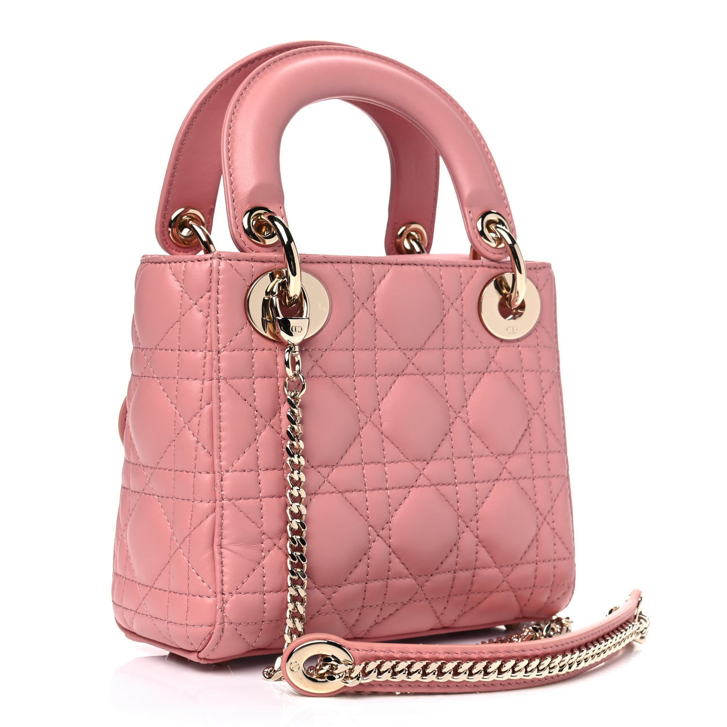Lambskin Cannage Mini Lady Dior Pink