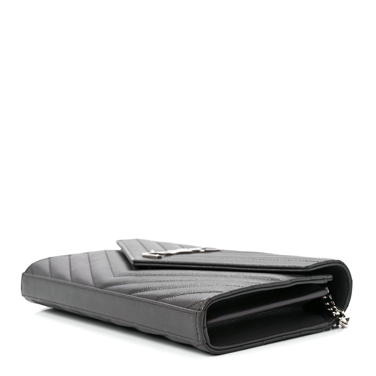 Grain De Poudre Matelasse Chevron Monogram Chain Wallet Earth