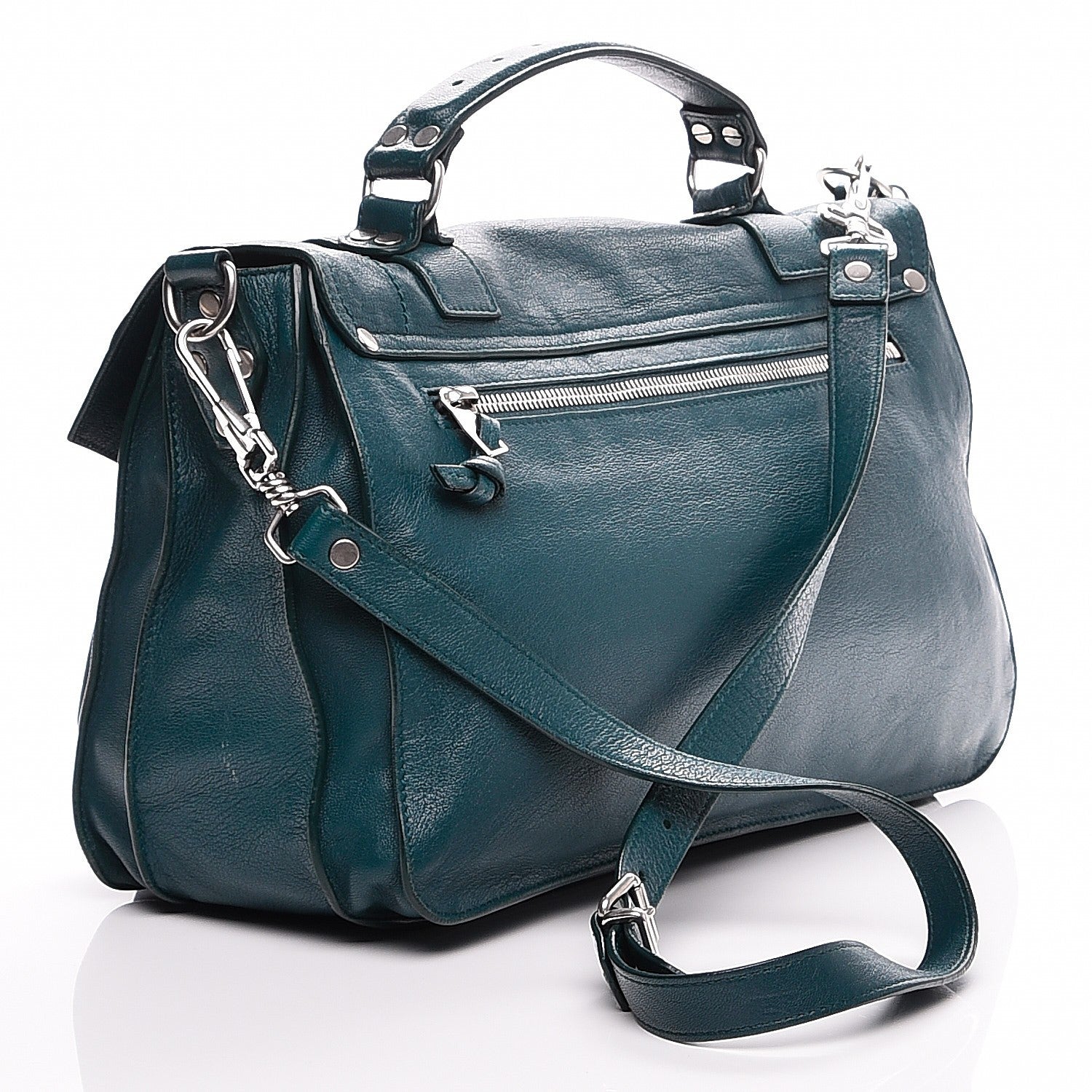 Proenza Schouler Lambskin Medium PS1 Satchel Dark Teal 4 of 8
