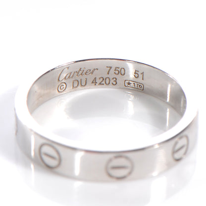 Cartier 18K White Gold 3.5mm LOVE Wedding Band Ring 51 5.75 3 of 4
