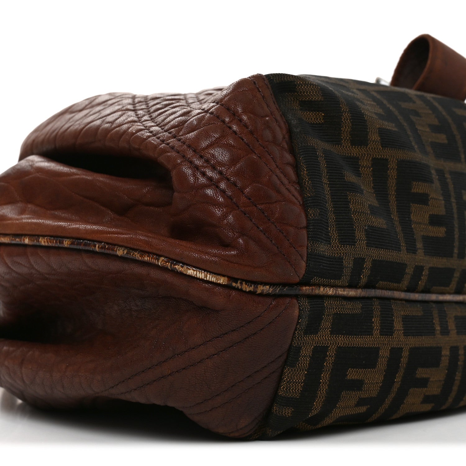Fendi Zucca Nappa Nuvolata Vitello Tortuga Spy Tobacco Moro 9 of 11