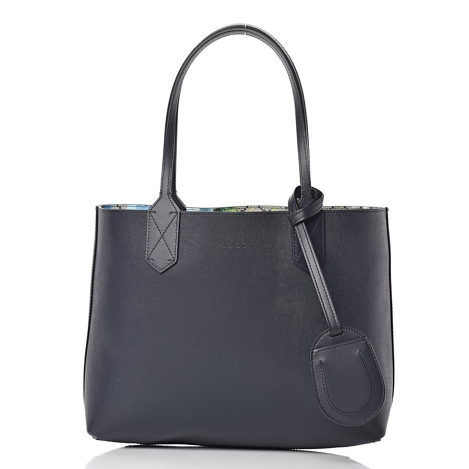 Gucci GG Supreme Monogram Blooms Small Reversible Tote Beige Blue Navy 3 of 16