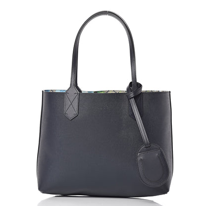 Gucci GG Supreme Monogram Blooms Small Reversible Tote Beige Blue Navy 3 of 16