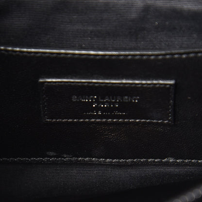 Saint Laurent Sheepskin Matelasse Chevron Monogram Large College Satchel Navy Blue 9 of 16