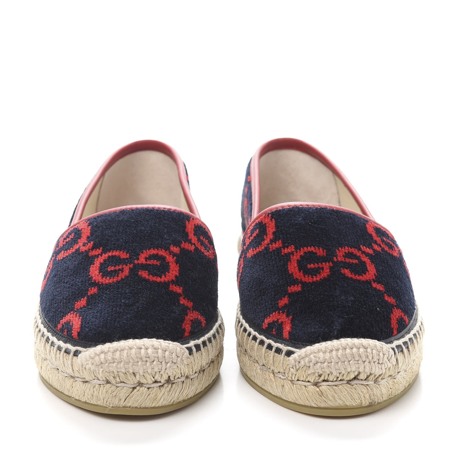 Gucci Terry Cloth GG Monogram Espadrilles 37.5 Blue Red 2 of 9