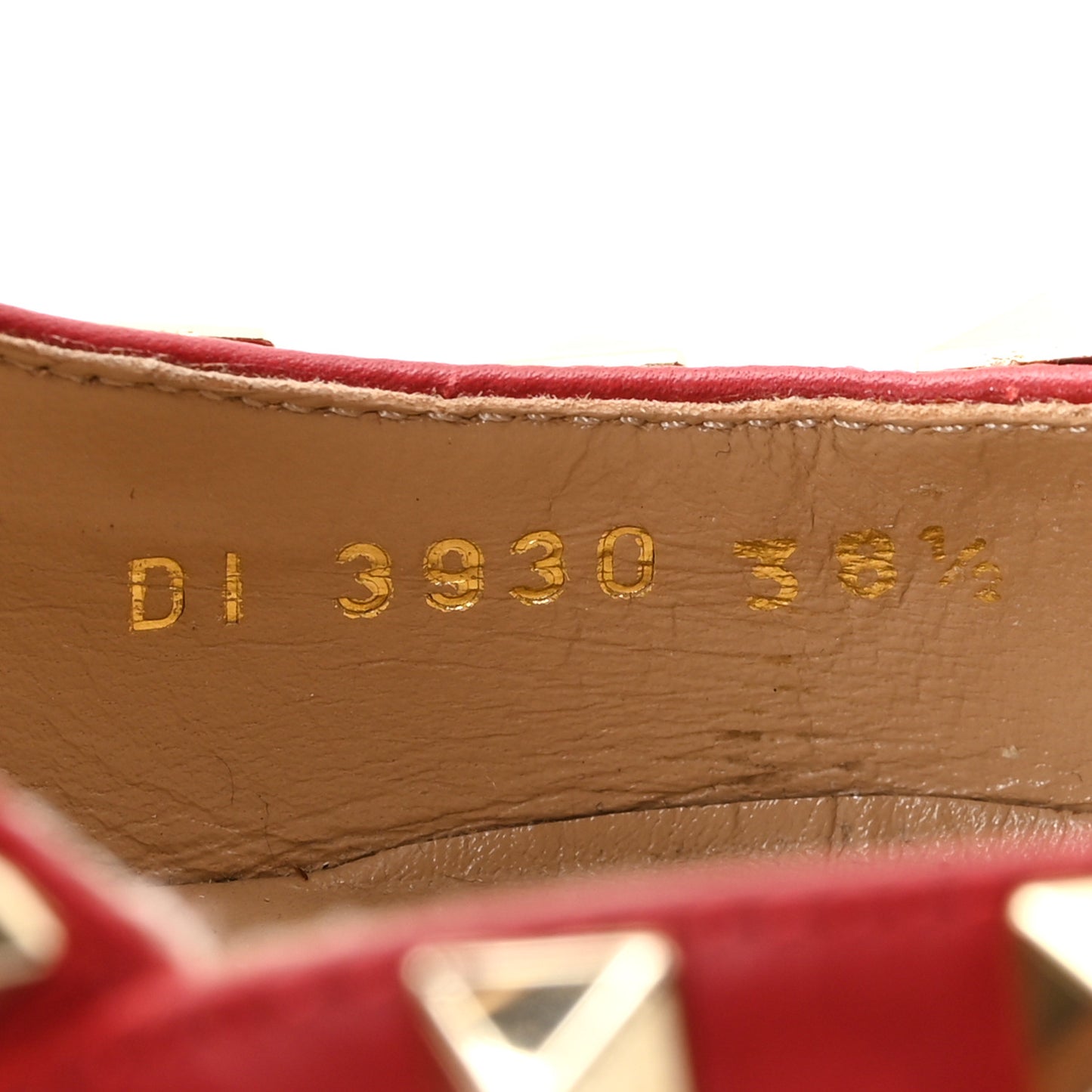 Calfskin Rockstud Ankle Strap 100mm Pumps 38.5 Rosso Valentino