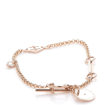 Hermes 18K Rose Gold Diamond Gambade Bracelet SH 4 of 7