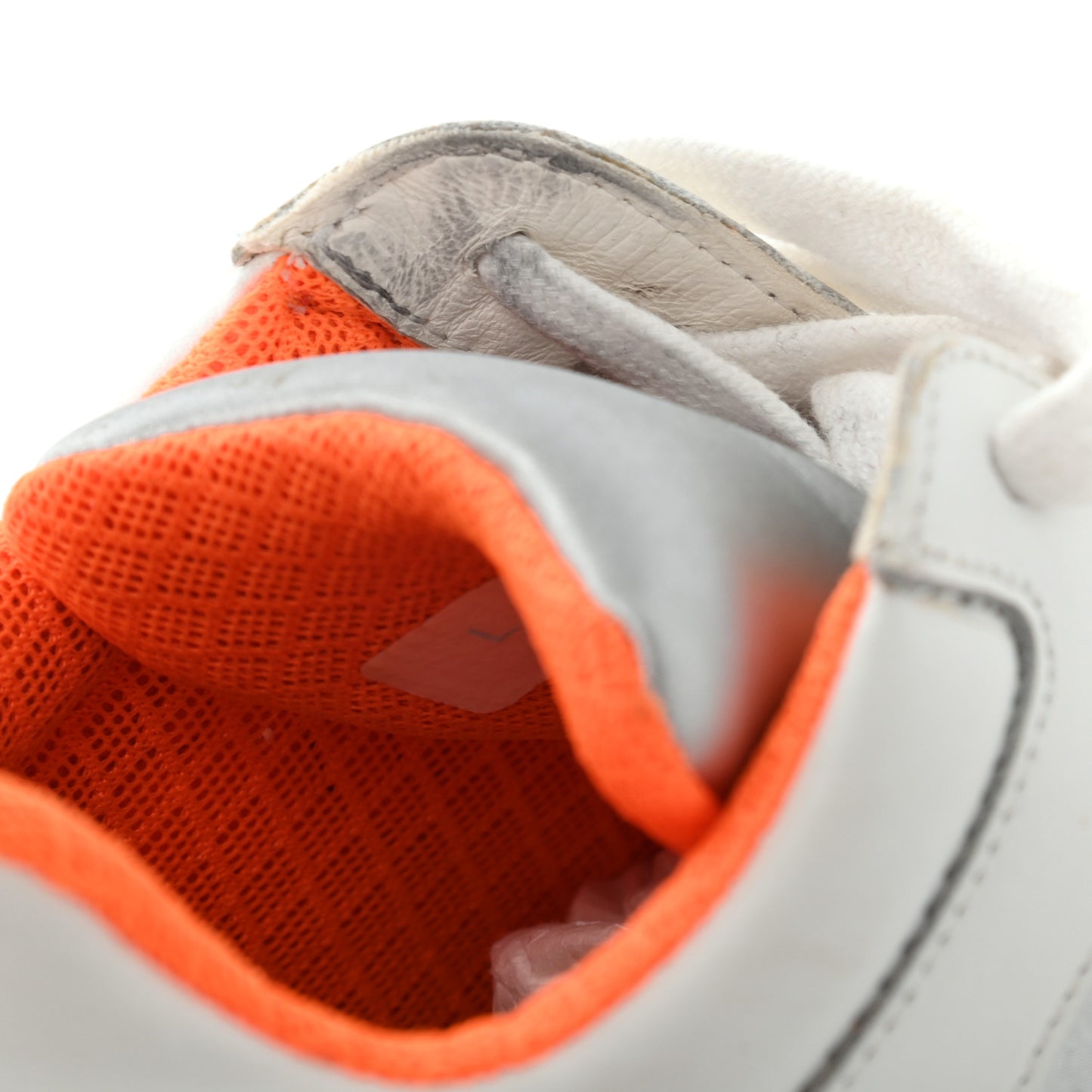 Nylon Calfskin Suede CC Womens Sneakers 37 White Orange