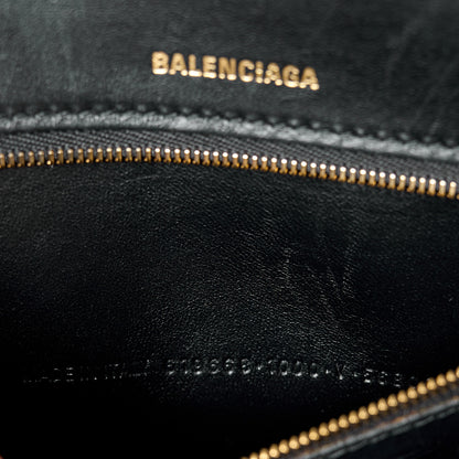 Balenciaga Shiny Box Calfskin Medium Hourglass Top Handle Bag Black 7 of 12
