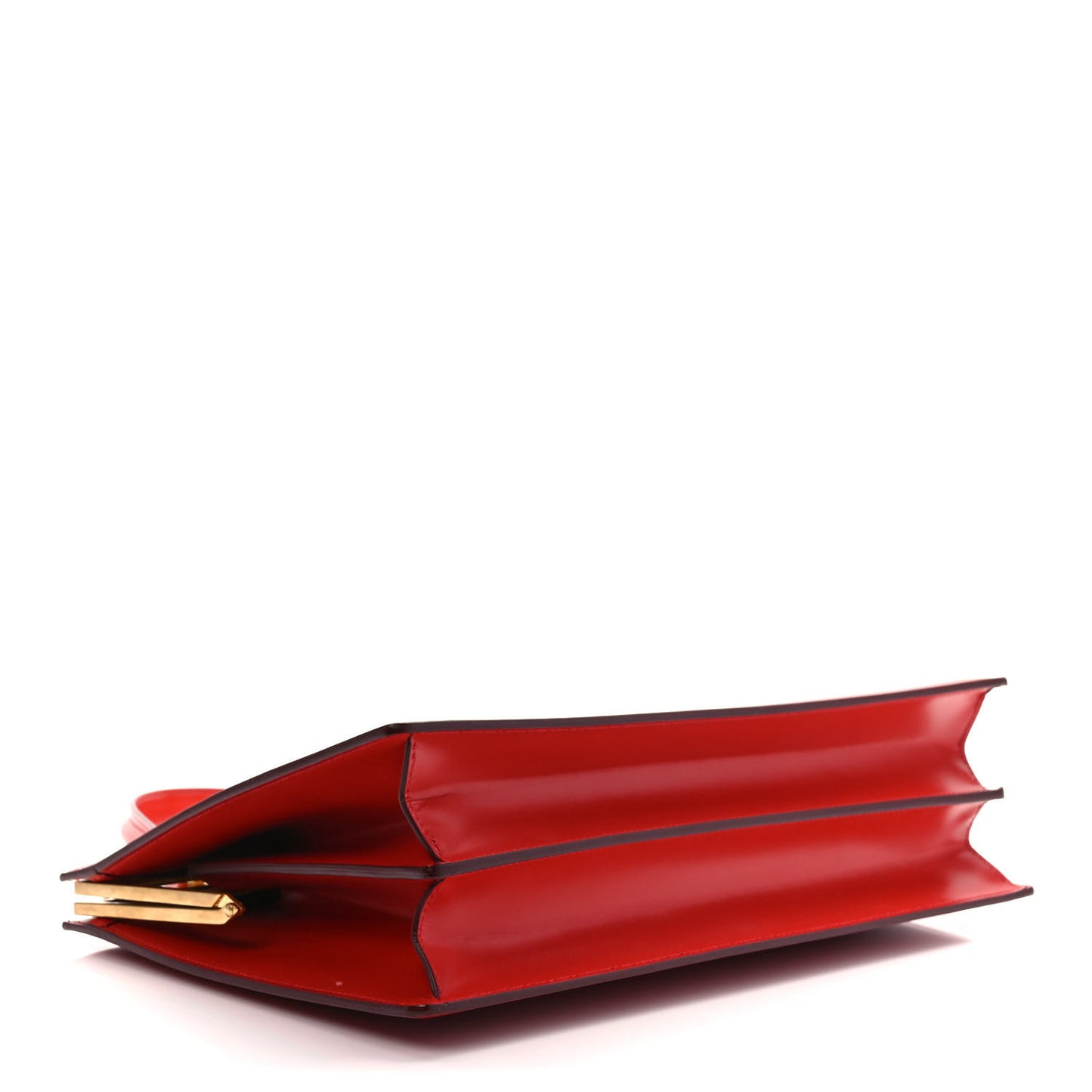 Patina Box Calfskin Medium Clasp Bag Scarlet