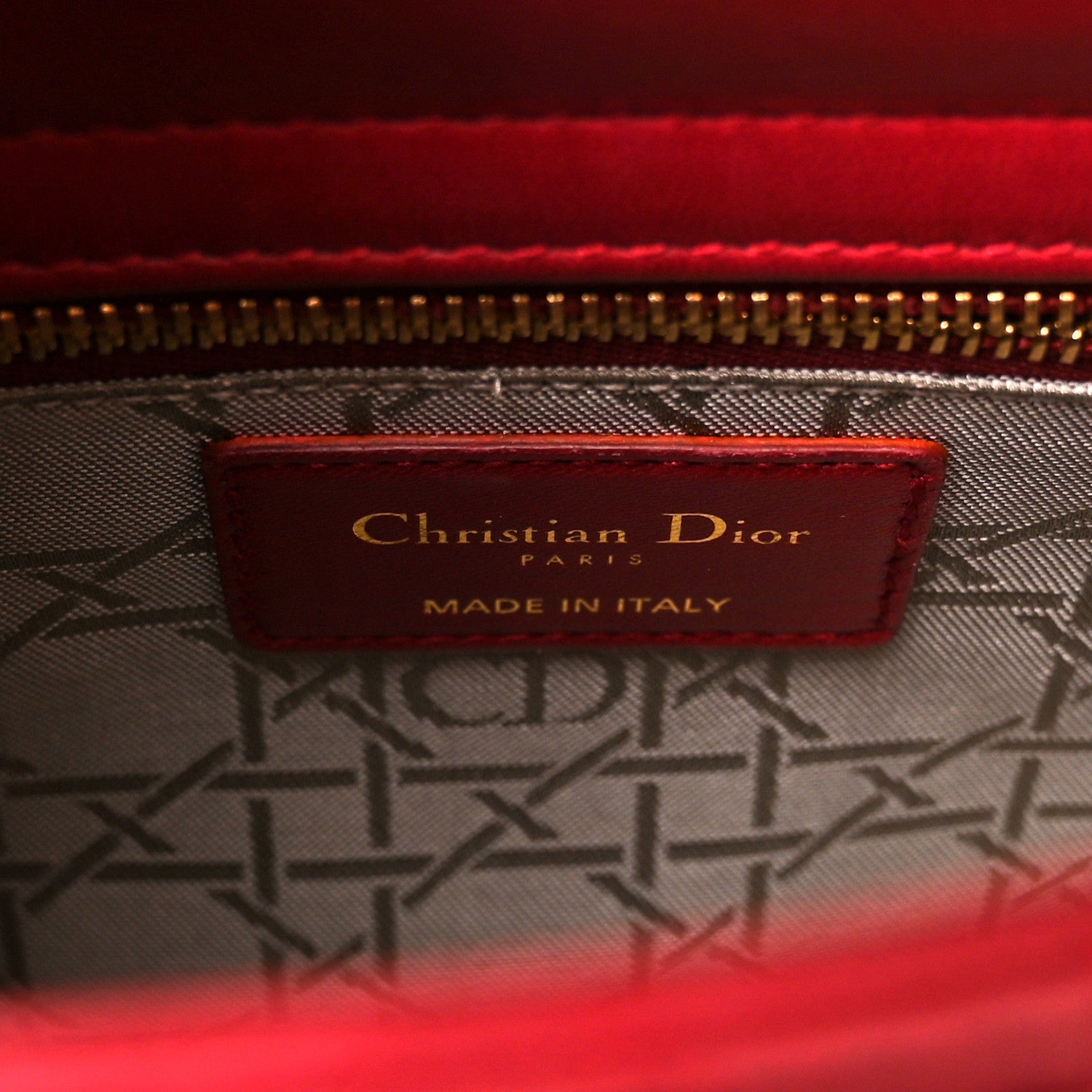 Christian Dior Lambskin Cannage Small Lucky Badges My Lady Dior Red 6 of 14