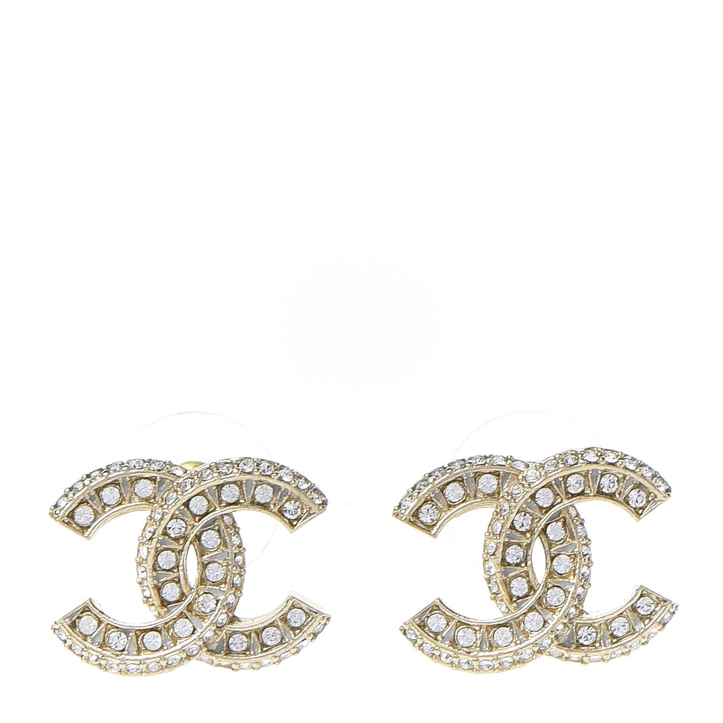 Crystal Timeless CC Earrings Light Gold
