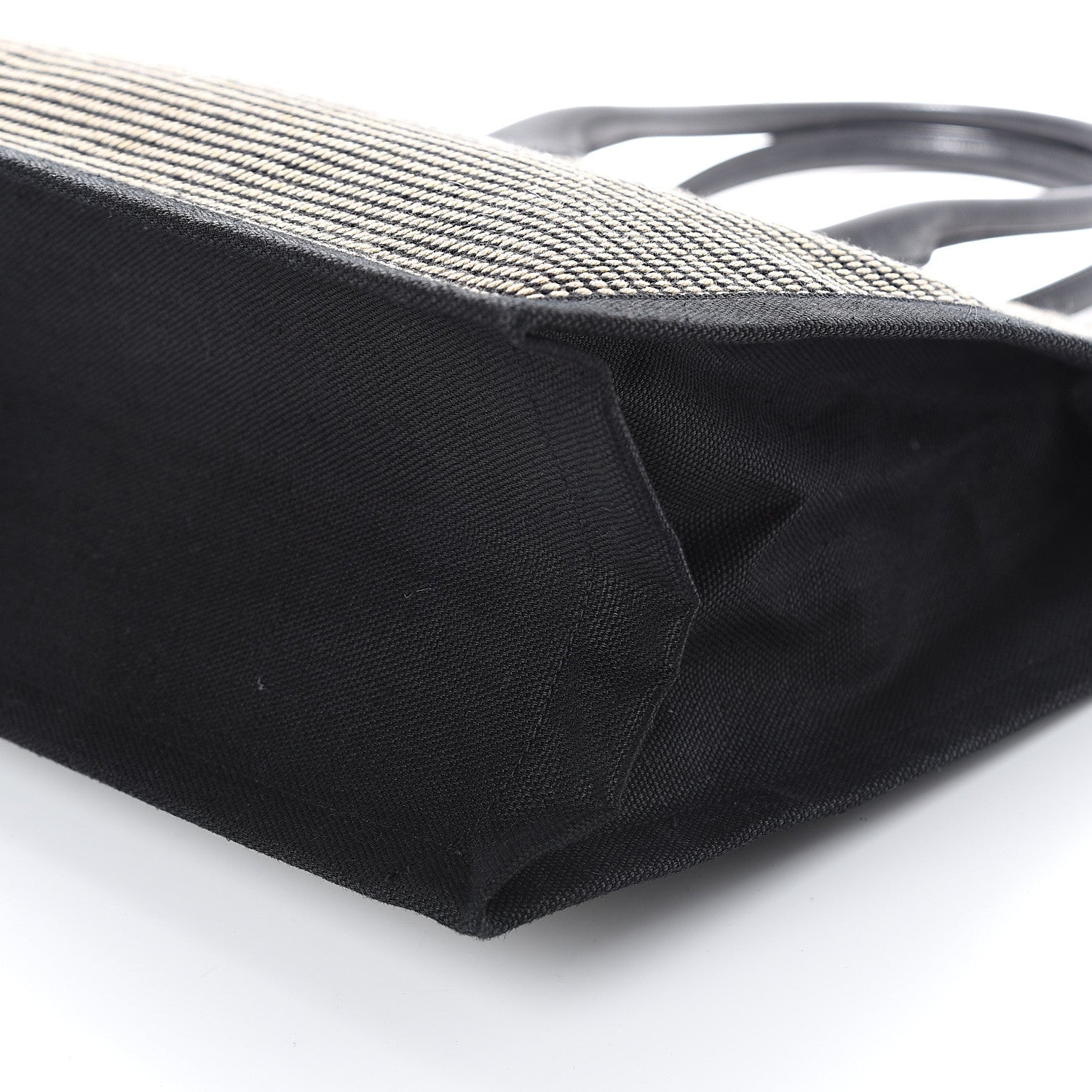 Saint Laurent Embroidered Cotton Linen Rive Gauche Noe Tote Black Beige 8 of 8