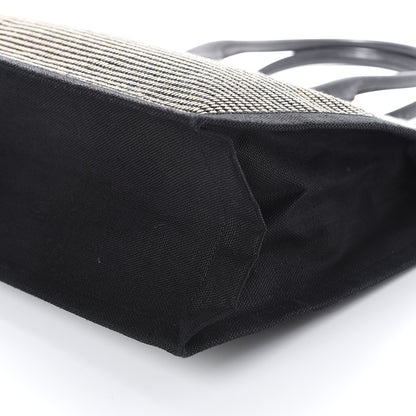 Saint Laurent Embroidered Cotton Linen Rive Gauche Noe Tote Black Beige 8 of 8