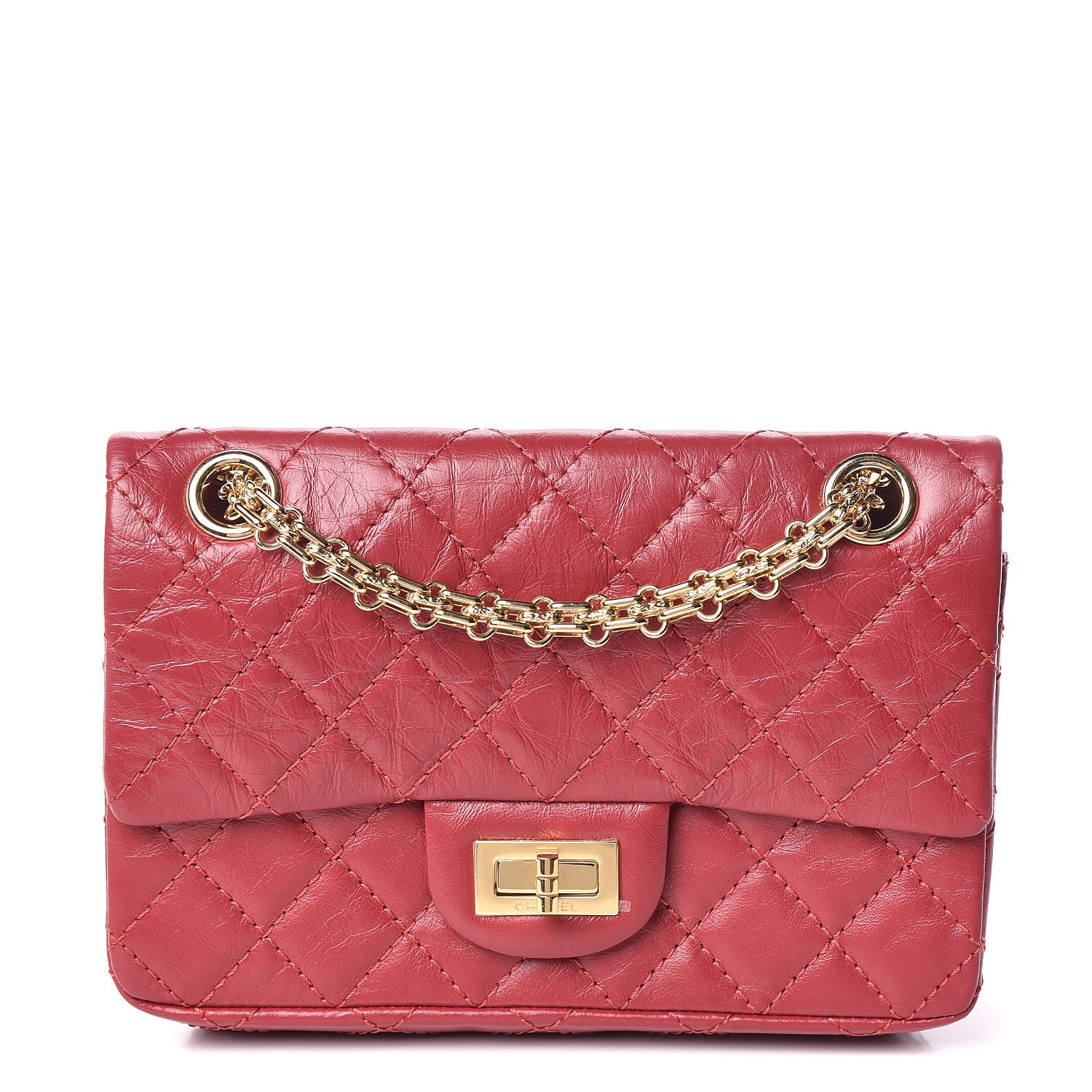 Chanel Aged Calfskin Quilted 2.55 Reissue Mini Flap Red 1 of 12