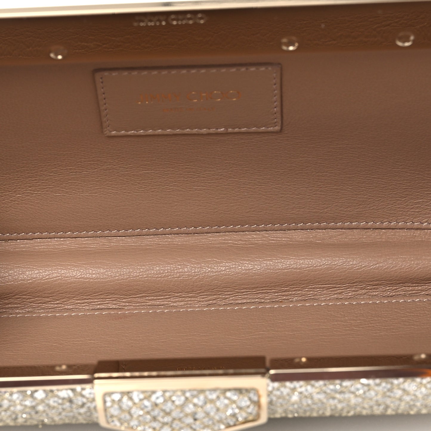 Glitter Ellipse Clutch Champagne