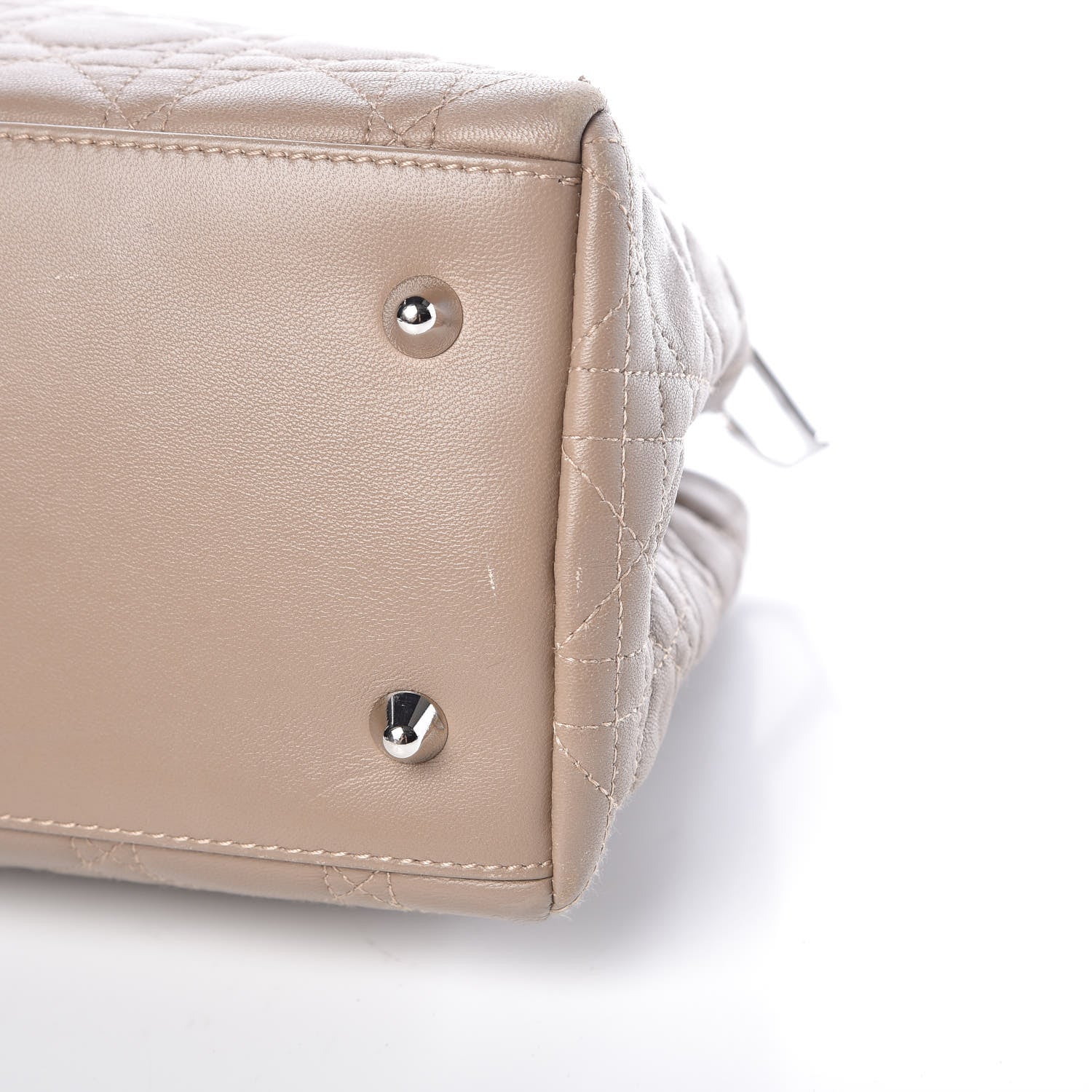 Bottega Veneta CHRISTIAN DIOR Lambskin Cannage Lady Dior Shoulder Bag Beige 6 of 10