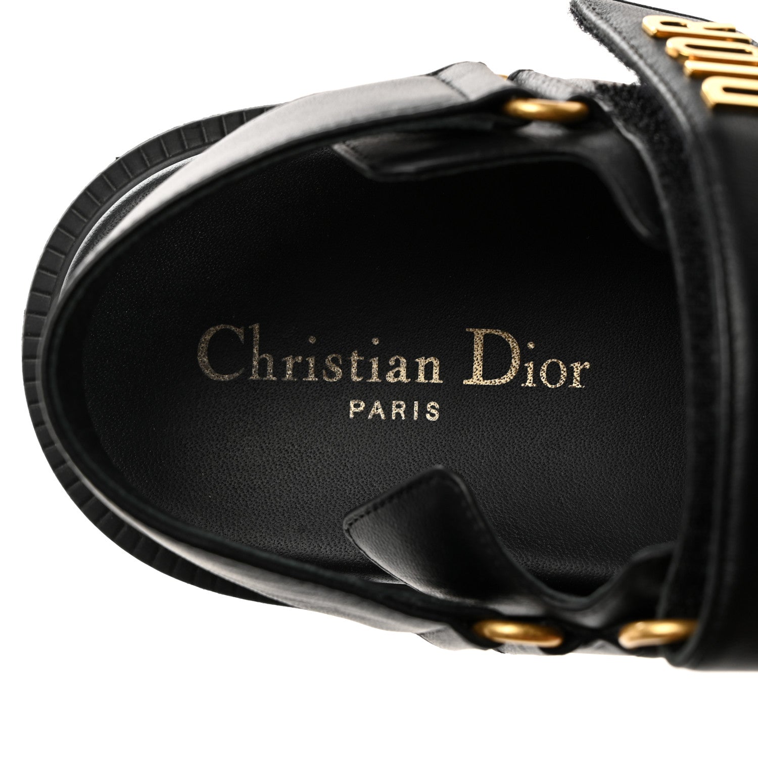 Christian Dior Lambskin Dioract 10mm Sandals 36.5 Black 6 of 9