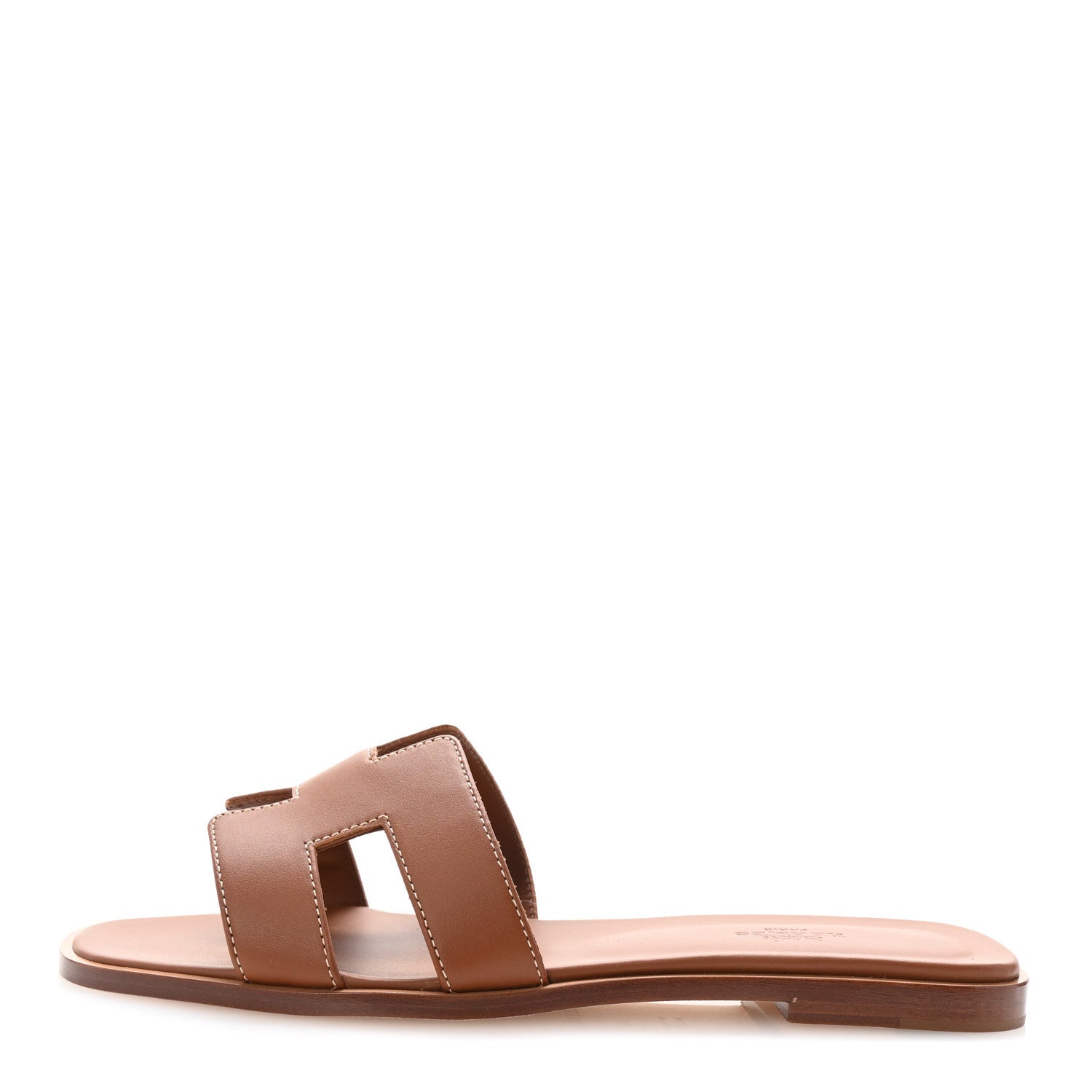 Hermes Box Calfskin Oran Sandals 39 Gold 1 of 9