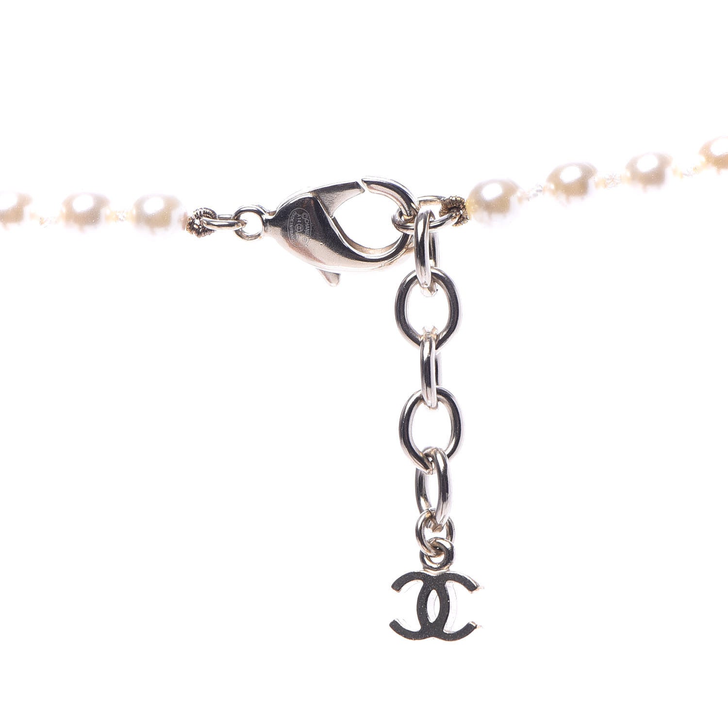 Chanel Graduated Pearl CC Long Necklace Light Gold 5 of 5