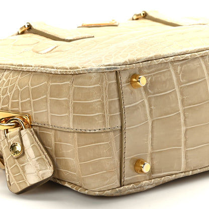 Prada Crocodile Bauletto Bag Beige 7 of 8