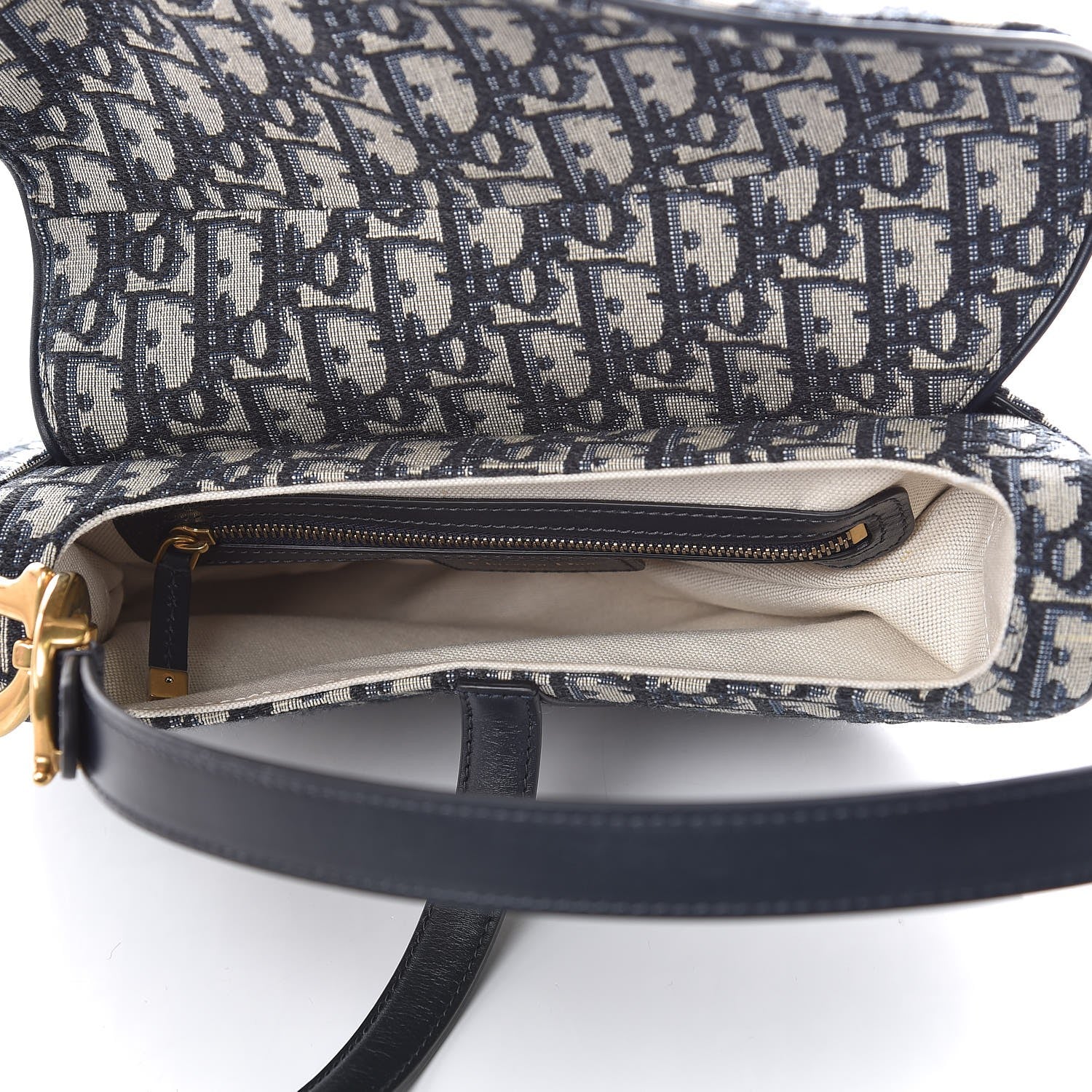 Christian Dior Oblique Saddle Bag Blue 5 of 8