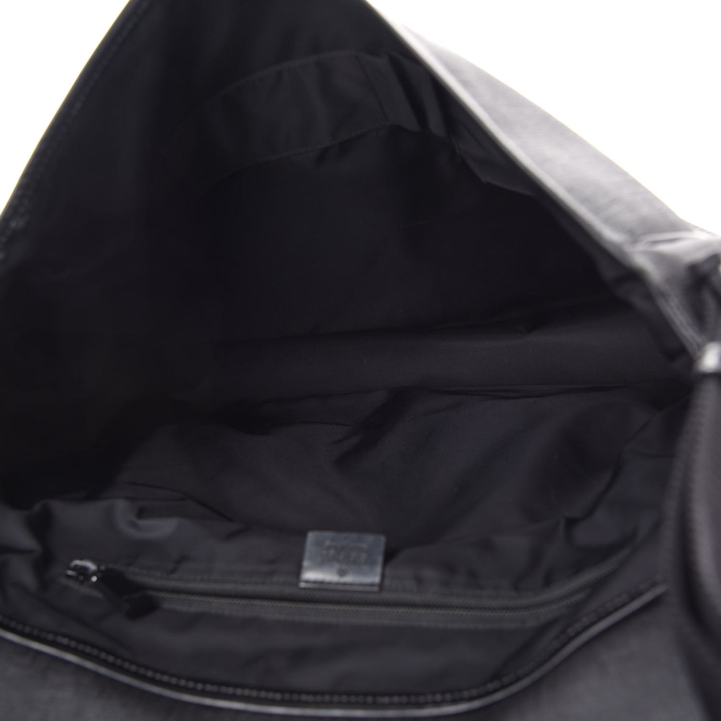 Coated Canvas Interlocking G Large Flap Messenger Bag Black
