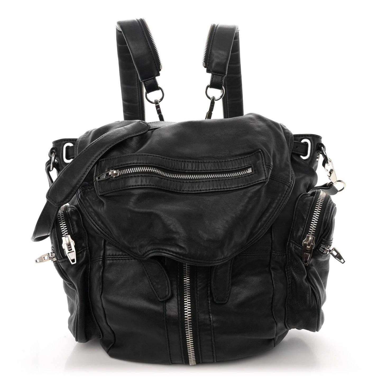 Lambskin Marti Backpack Bag Washed Black Rhodium Hardware