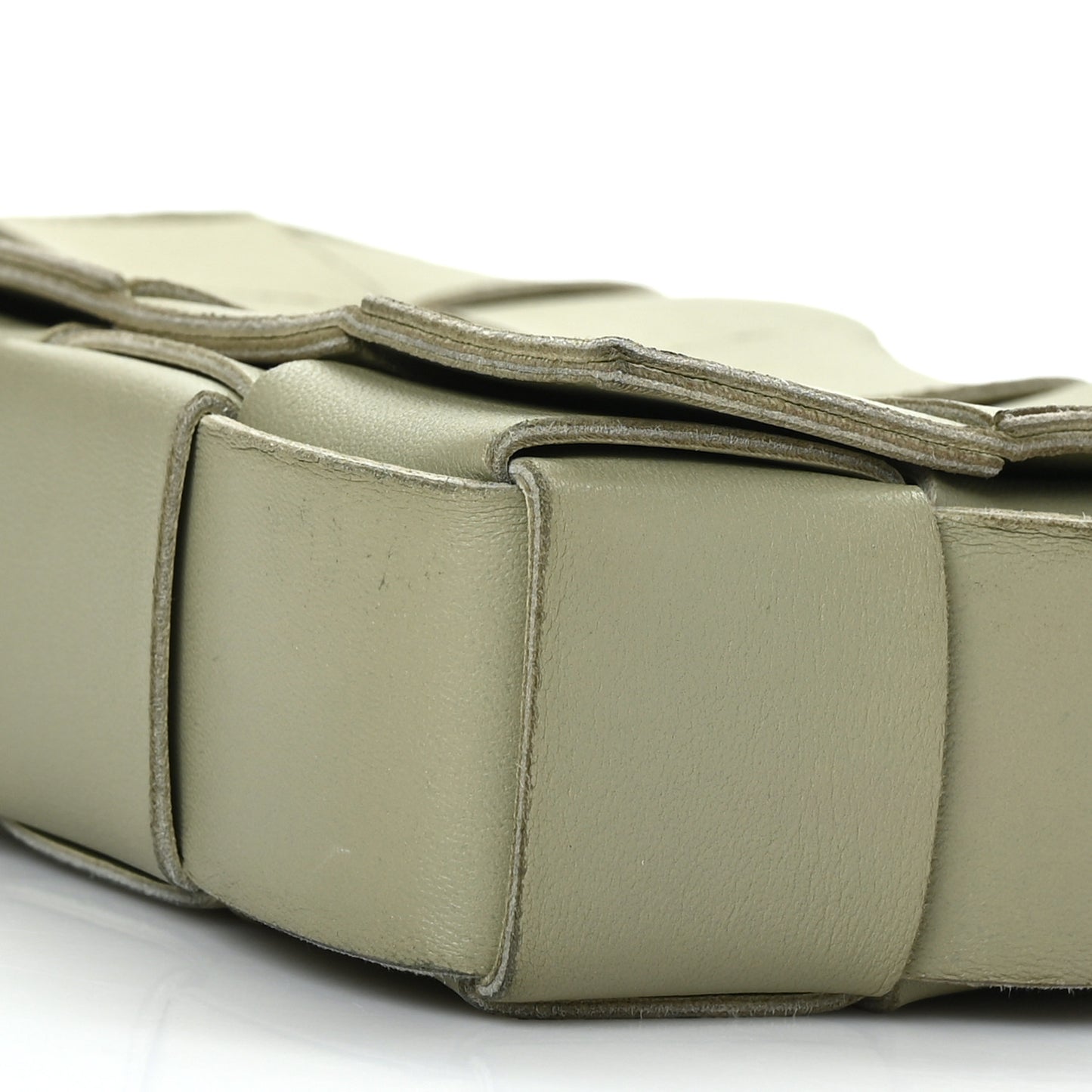 Lambskin Maxi Intrecciato Cassette Crossbody Bag Travertine