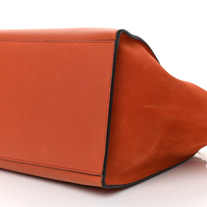 Celine Calfskin Suede Medium Trapeze Orange 9 of 10
