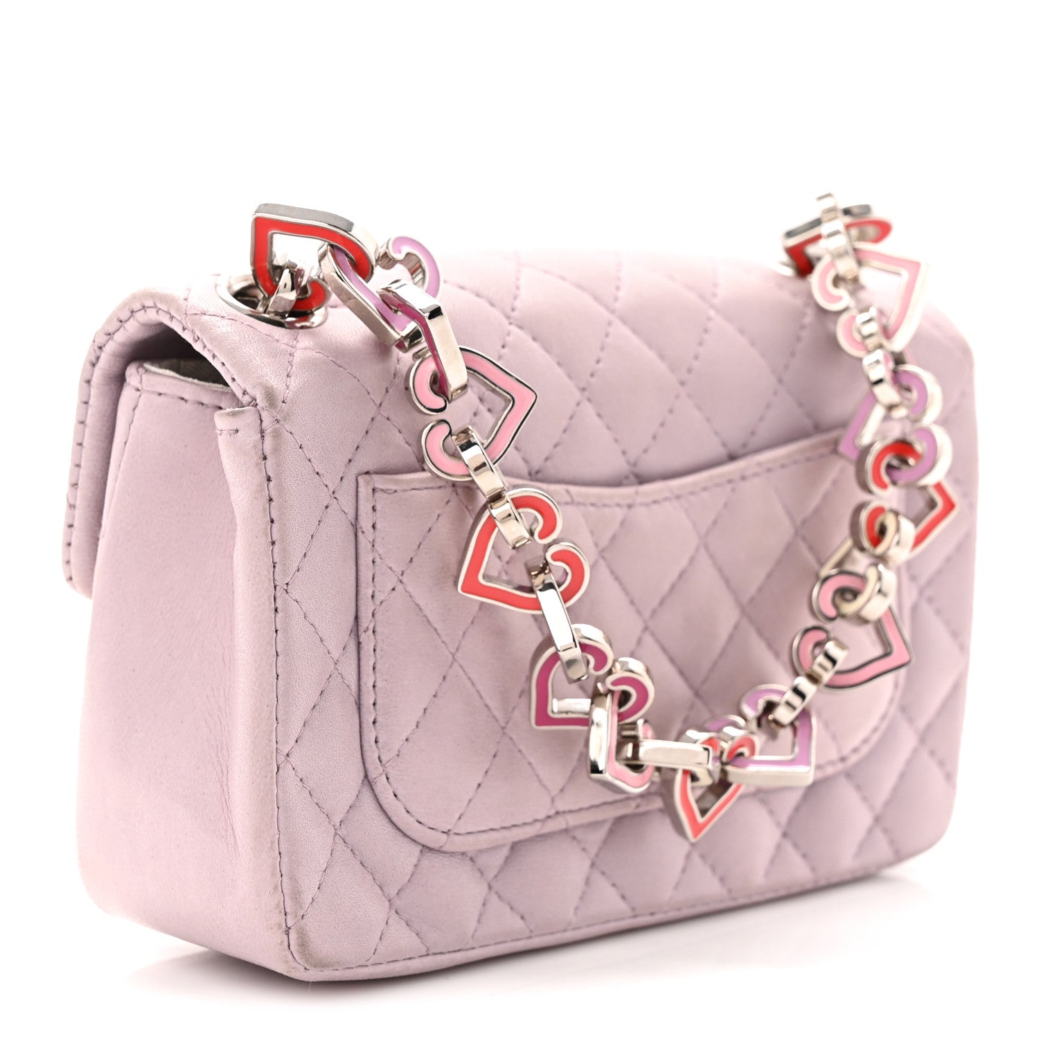 Chanel Lambskin Quilted Extra Mini Valentine Flap Lilac 1869343