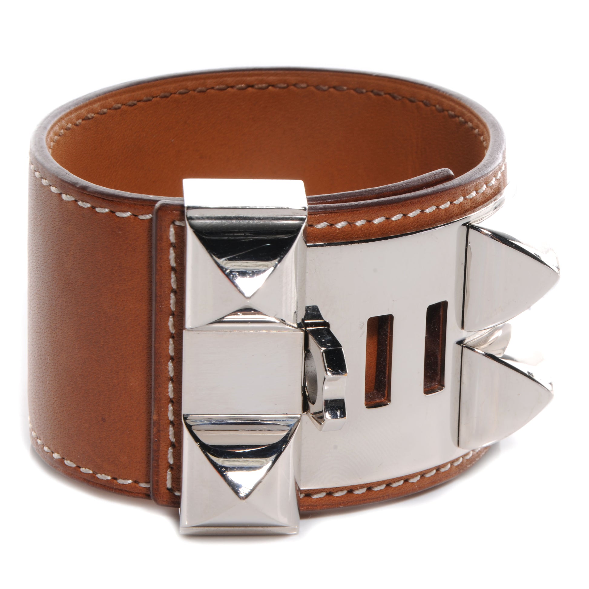 Hermes Barenia Collier de Chien CDC Bracelet Fauve Small 3 of 7