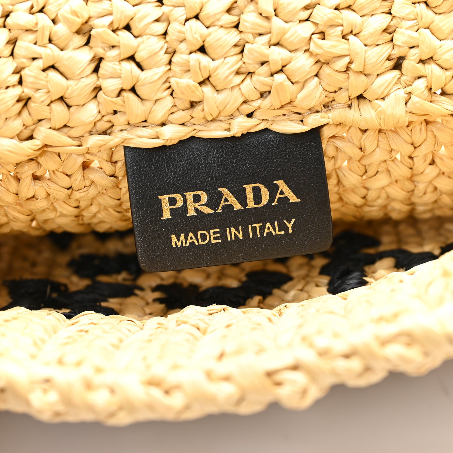 Yarn Raffia Effect Crochet Embroidered Small Logo Tote Naturale