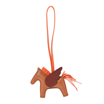 Hermes Milo Lambskin Grigri Rodeo Pegase Horse Bag Charm PM Pain D'epice Sienne Moka 1 of 5