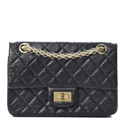 Chanel Aged Calfskin Quilted 2.55 Reissue Mini Flap Black 1 of 12