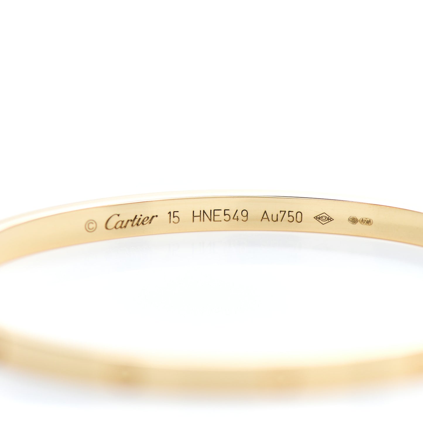 18K Yellow Gold Small LOVE Bracelet 15
