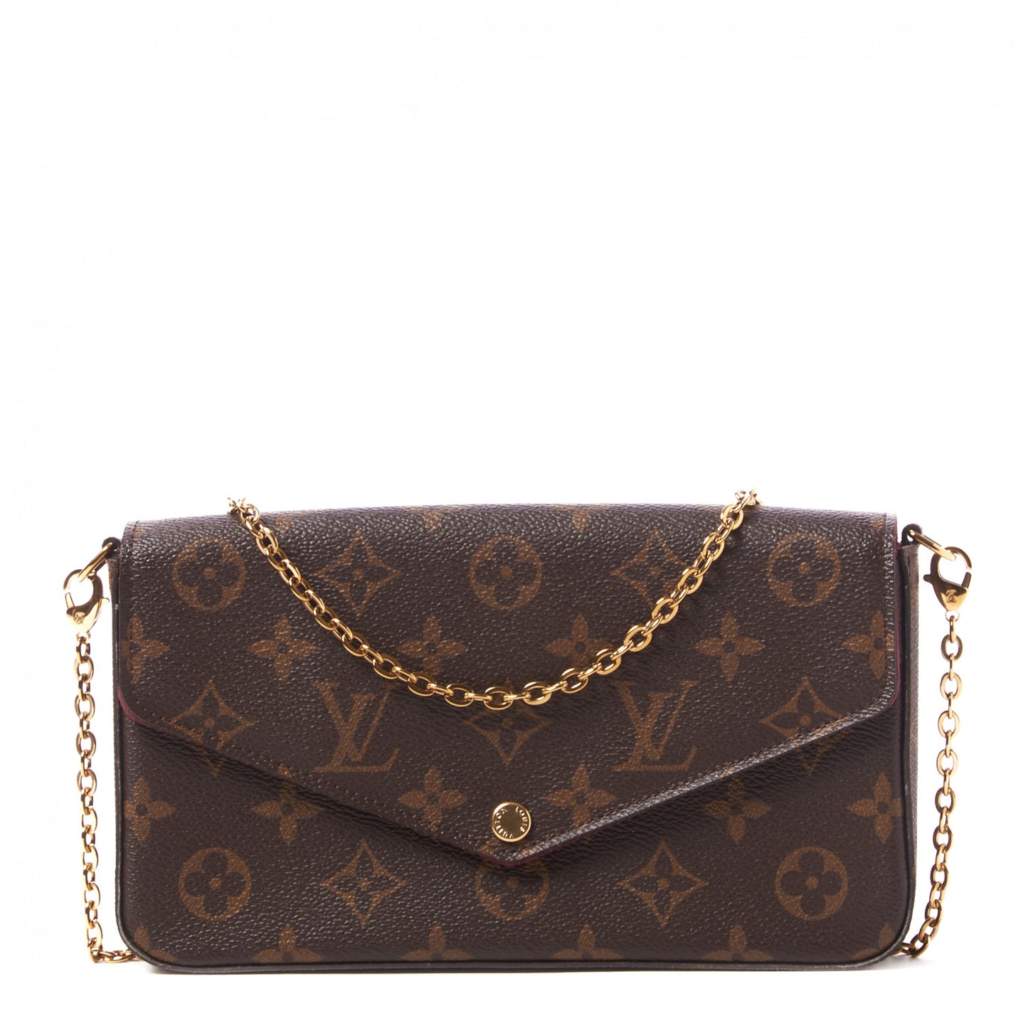 Monogram Pochette Felicie Chain Wallet Fuchsia