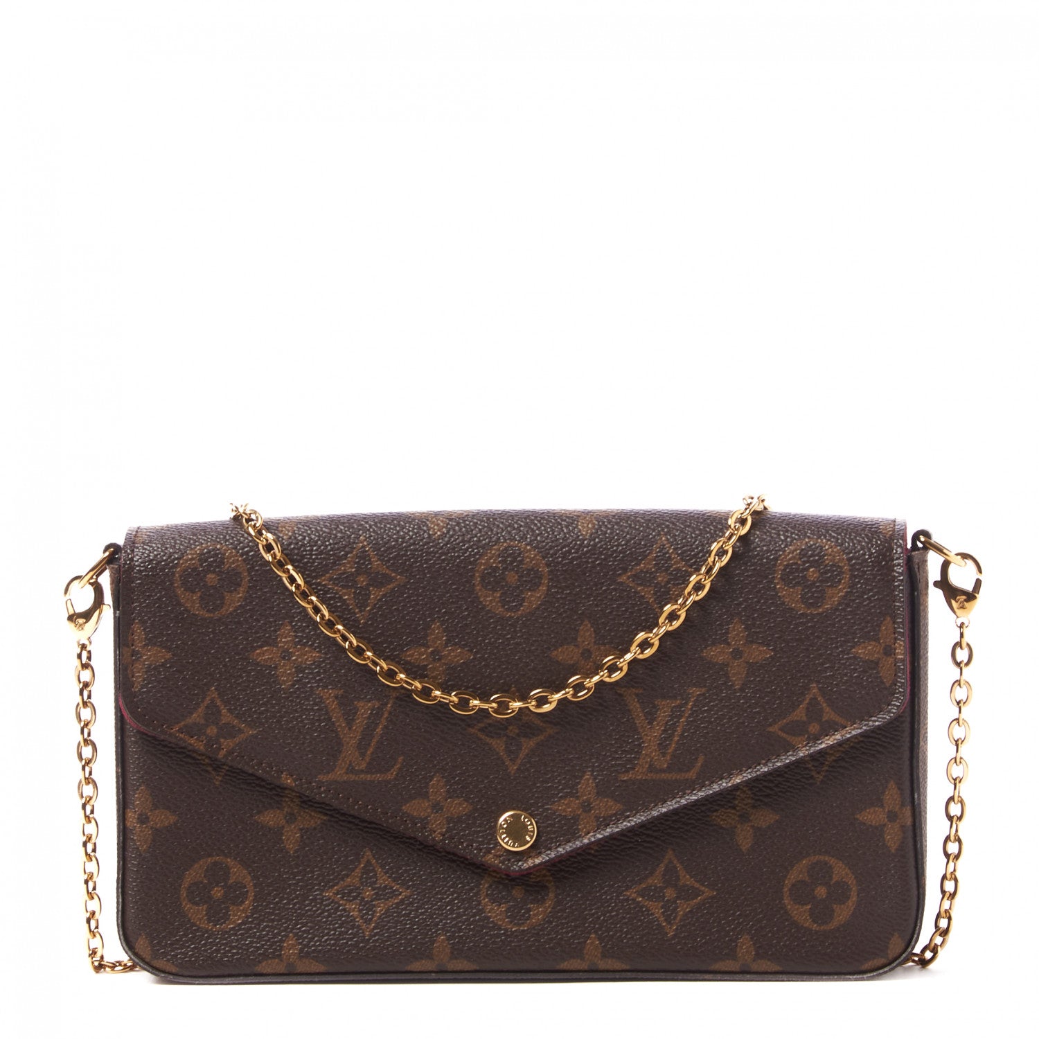 Louis Vuitton Monogram Pochette Felicie Chain Wallet Fuchsia 2 of 8
