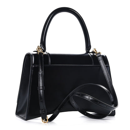 Balenciaga Shiny Box Calfskin Medium Hourglass Top Handle Bag Black 3 of 12