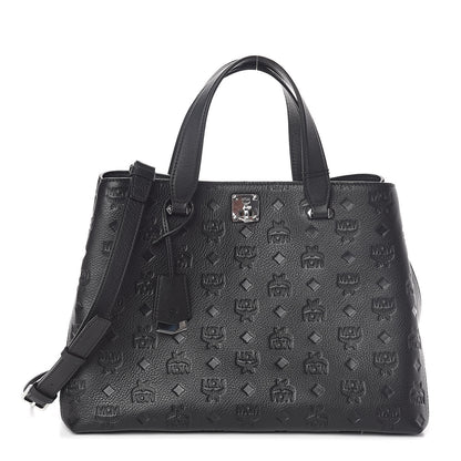 MCM Calfskin Ottomar Monogram Large Essential Tote Black 1 of 9